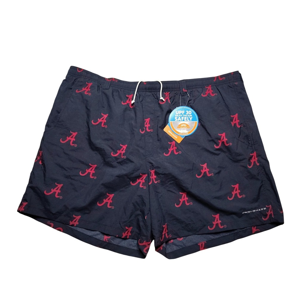 NWT Mens Columbia Alabama Crimson Tide Backcast II Swim Trunks XXL Shorts